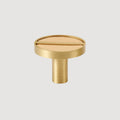 Knop 1076 | Messing + Leer | Beige