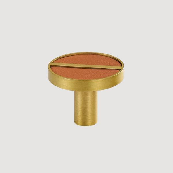 Knopp 1076 | Mässing + Läder | Tan