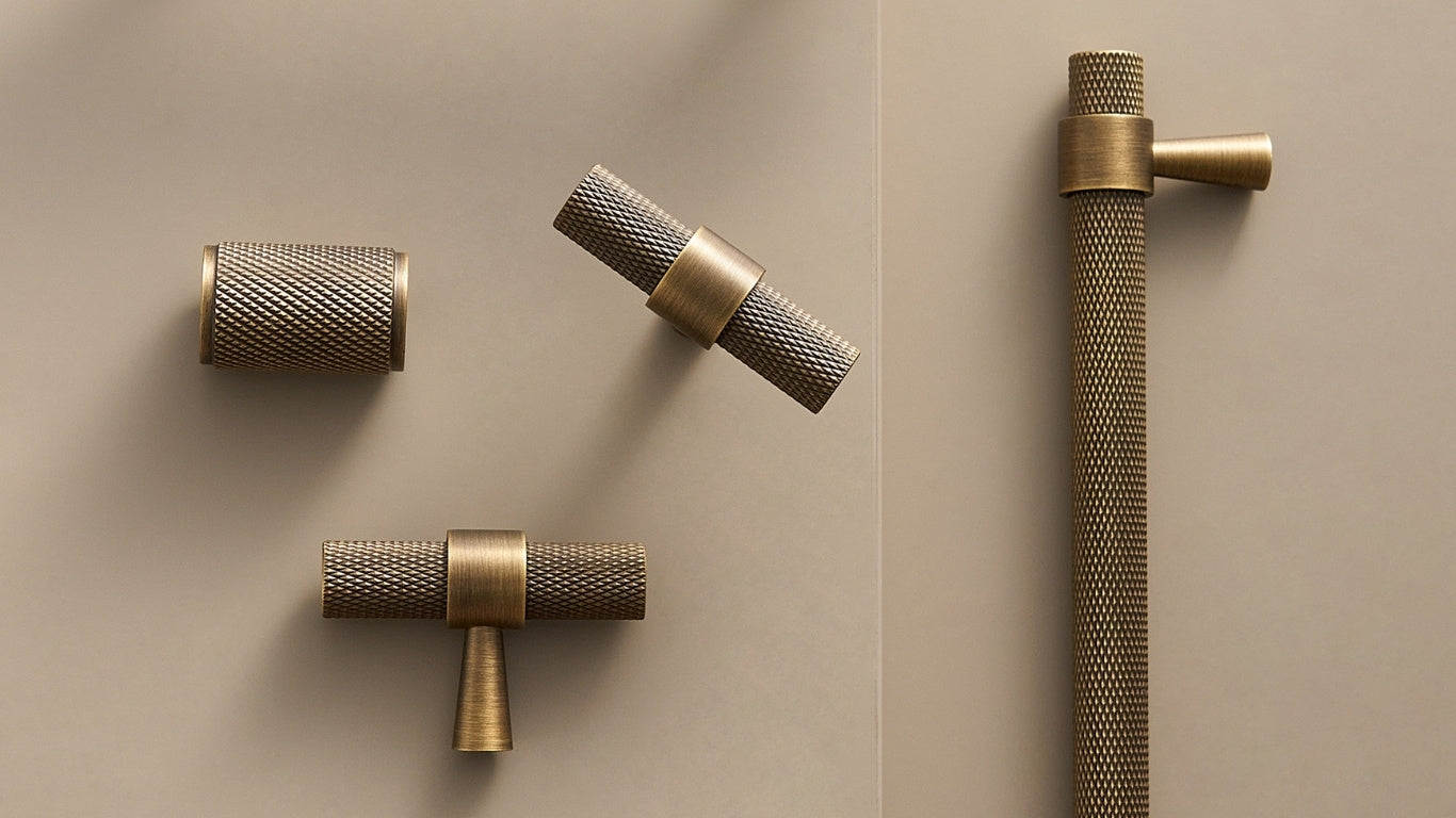 T-bar CH016 | Moleté | Laiton antique