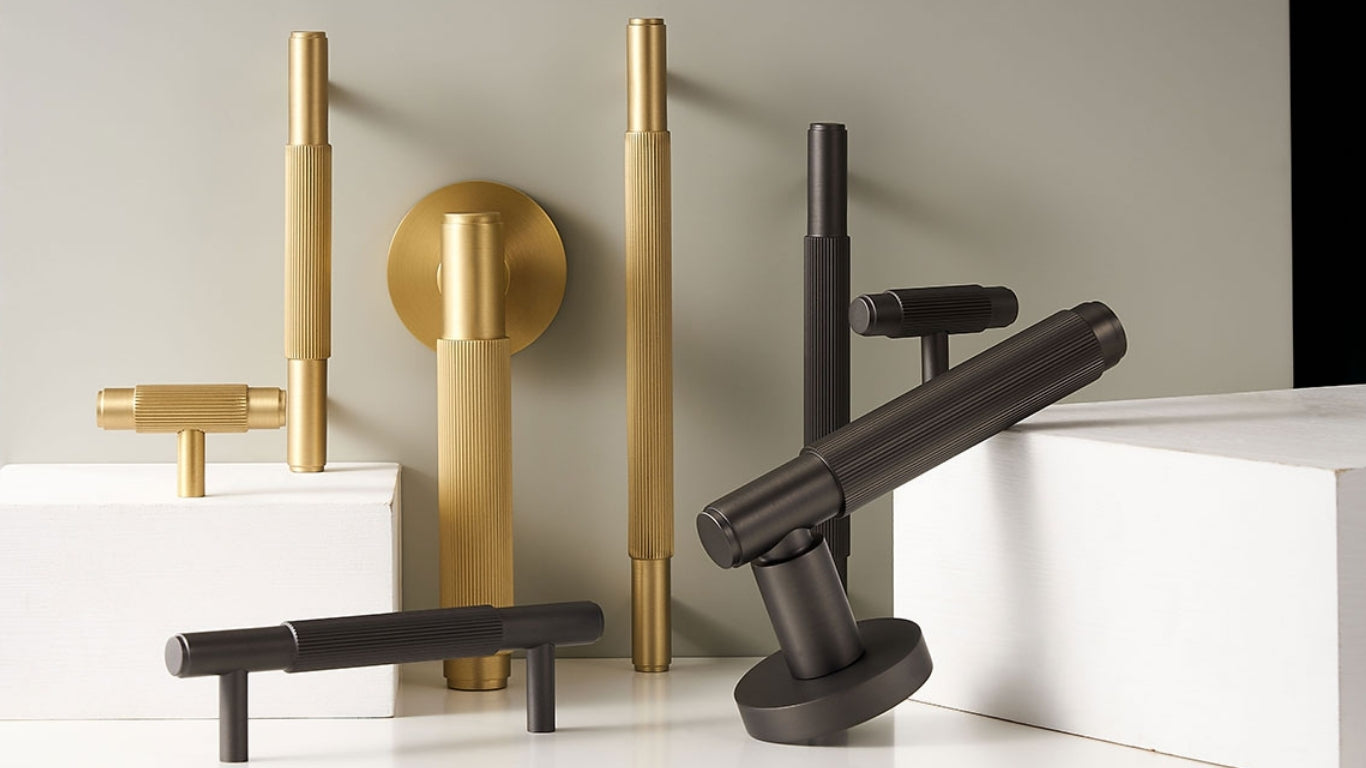 Door handle 308A-233 | Ribbed | Anthracite Gray