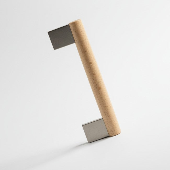 Maniglia CH076 | Legno di Faggio + Nichel