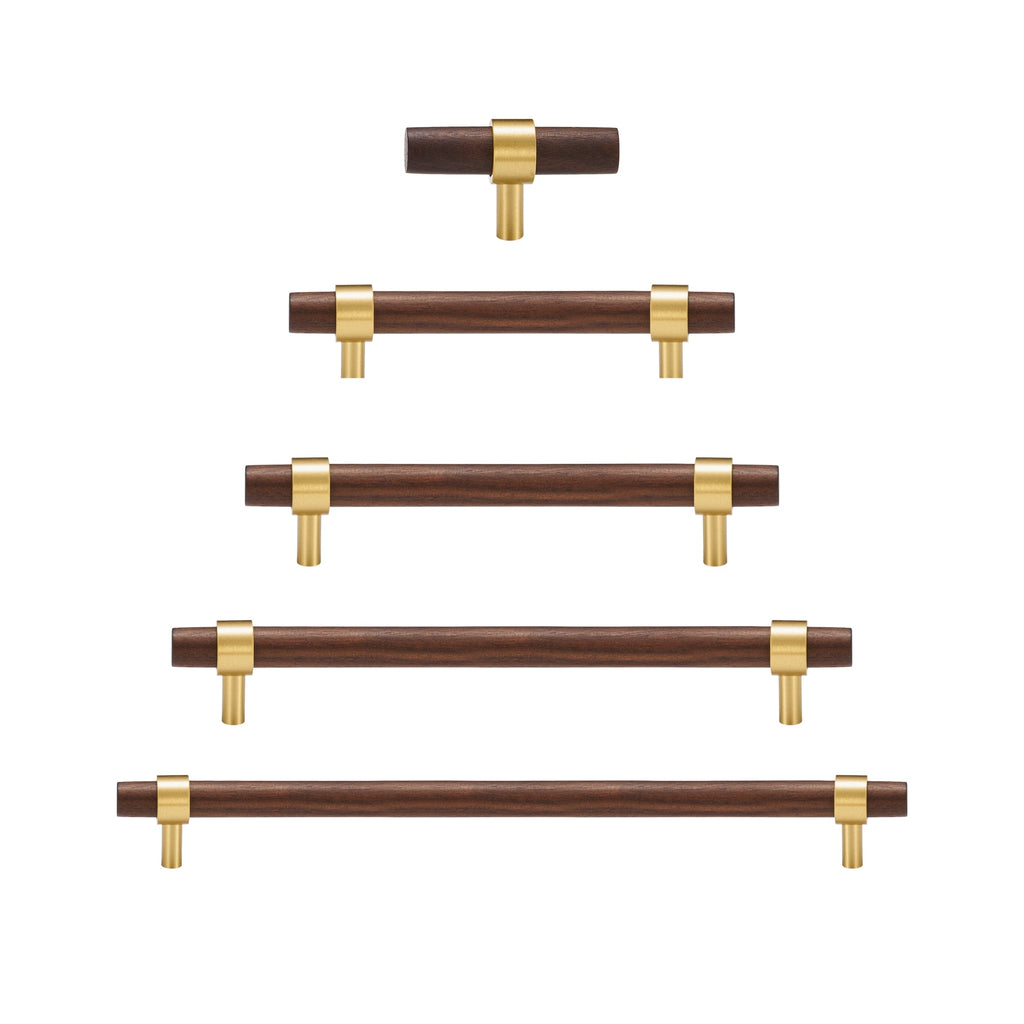 Maniglia CH025W | Noce + Ottone
