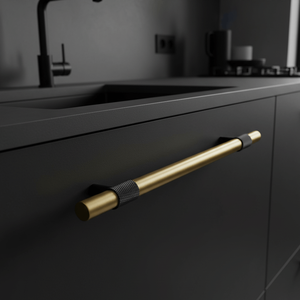 Handgreep 3104 | Messing + Zwart